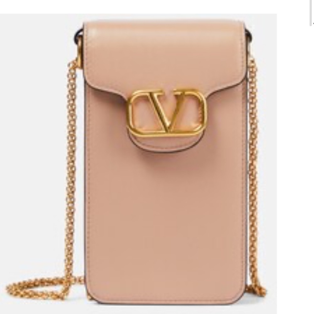 Valentino Blush phone Bag with Gold Chain